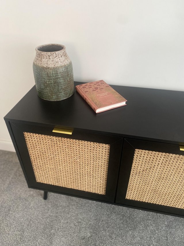 Preview of the first image of large 3 door Rattan Sideboard.