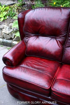 Image 90 of SAXON OXBLOOD RED LEATHER CHESTERFIELD SETTEE SOFA ARMCHAIR