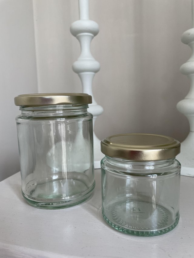 Preview of the first image of Honey, Jam, Glass Preserve Jars - New with lids.