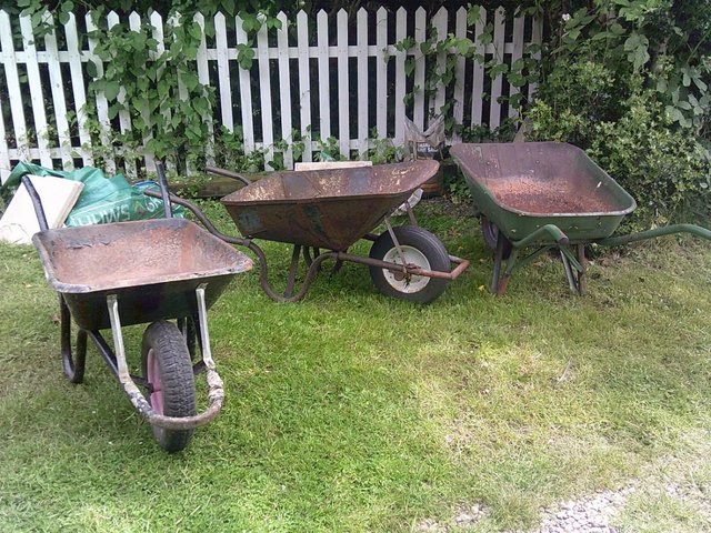 Preview of the first image of 3 LARGE WHEELBARROWS 40KG PLUS CAPACITY.