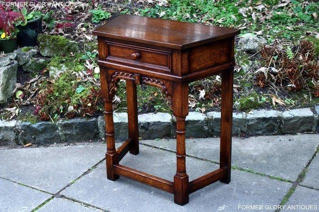 Image 3 of A TITCHMARSH AND GOODWIN OAK CANTED HALL TABLE LAMP STAND