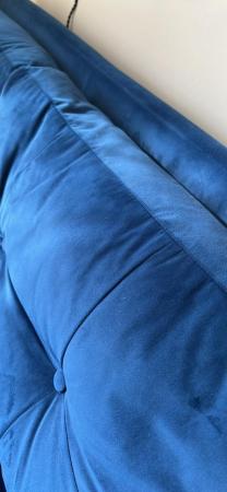 Image 2 of Beautiful soft velvet dark blue sofa