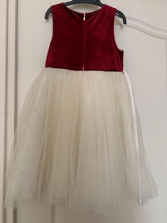 Image 2 of Child’s Party Dress, Wine top with cream attached skirt
