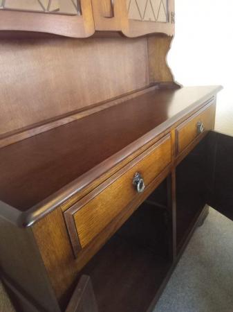 Image 5 of Dark Wood Welsh Dresser with Two Drawers and Two Cupboards