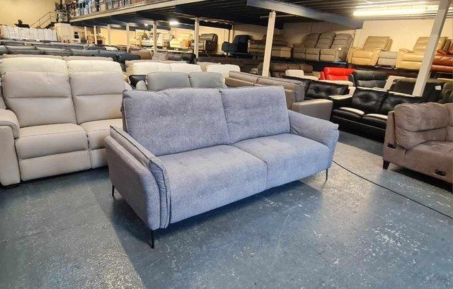 Image 13 of Bolzano grey fabric electric recliner 3 seater sofa