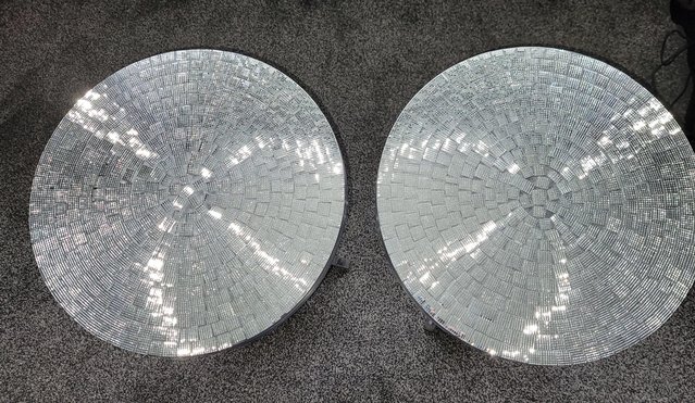 Image 2 of Pair of silver metal side tables
