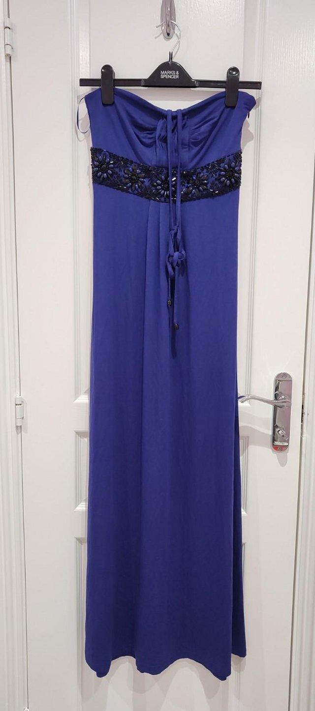Preview of the first image of New Women's Monsoon Purple Maxi Dress UK 8.