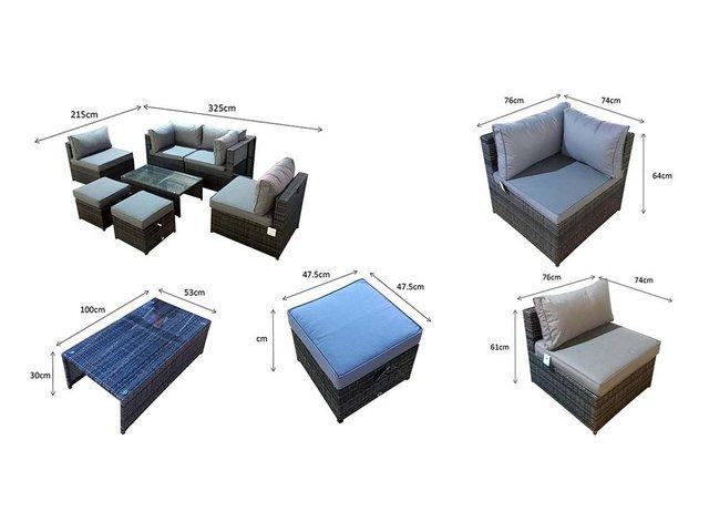 Preview of the first image of Chelsea Rattan Modular Sofa with Arm Storage in Grey.