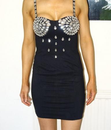 Image 2 of FAB TEARDROP CRYSTAL DESIGN 'LITTLE BLACK DRESS' New