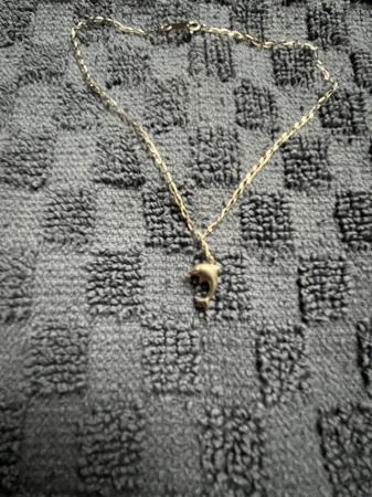 Image 2 of 9CT Gold Anklet With Dolphin Charm