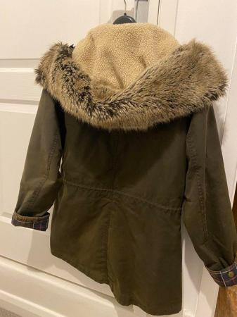 Image 2 of Barbour ladies coat. Size 10. Olive /brown colour