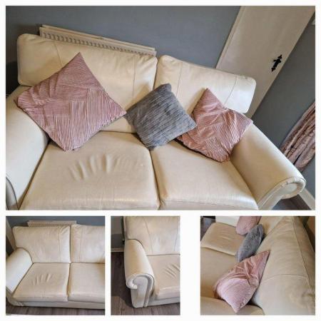 Image 1 of FREE cream leather sofa for collection