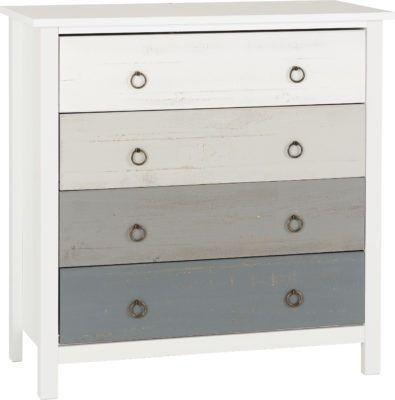 Image 1 of Vermont 4 drawer chest in white/grey