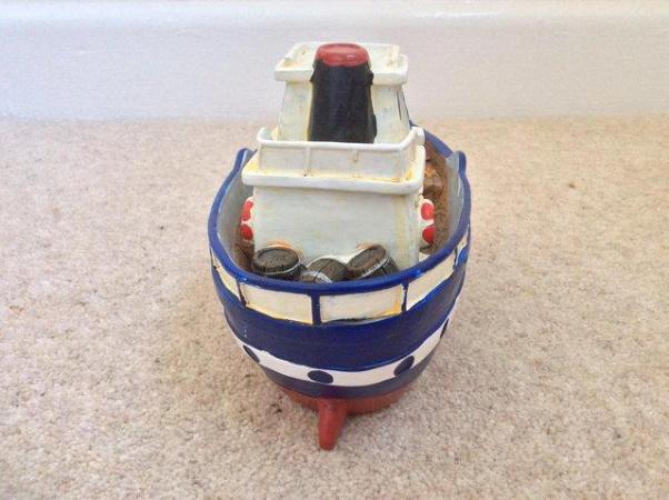Image 1 of Fisherman’s boat money box with excellent detail