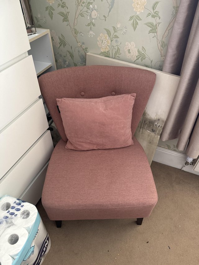 Preview of the first image of Dusky Pink Cocktail Chair - very good condition.
