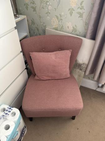 Image 1 of Dusky Pink Cocktail Chair - very good condition