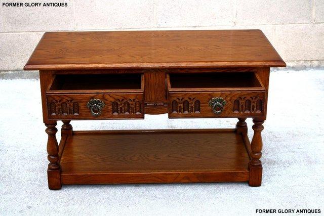 Image 25 of OLD CHARM LIGHT OAK TWO DRAWER OCCASIONAL COFFEE TABLE STAND