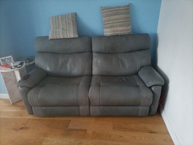 Preview of the first image of Sofas leather recliner sold as seen.
