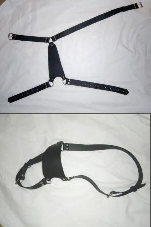 Image 2 of NEW UNUSED Black leather harness, great for cosplay!