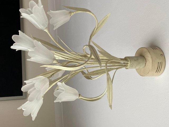 Preview of the first image of Shabby Chic  Chandelier in Creamy White.