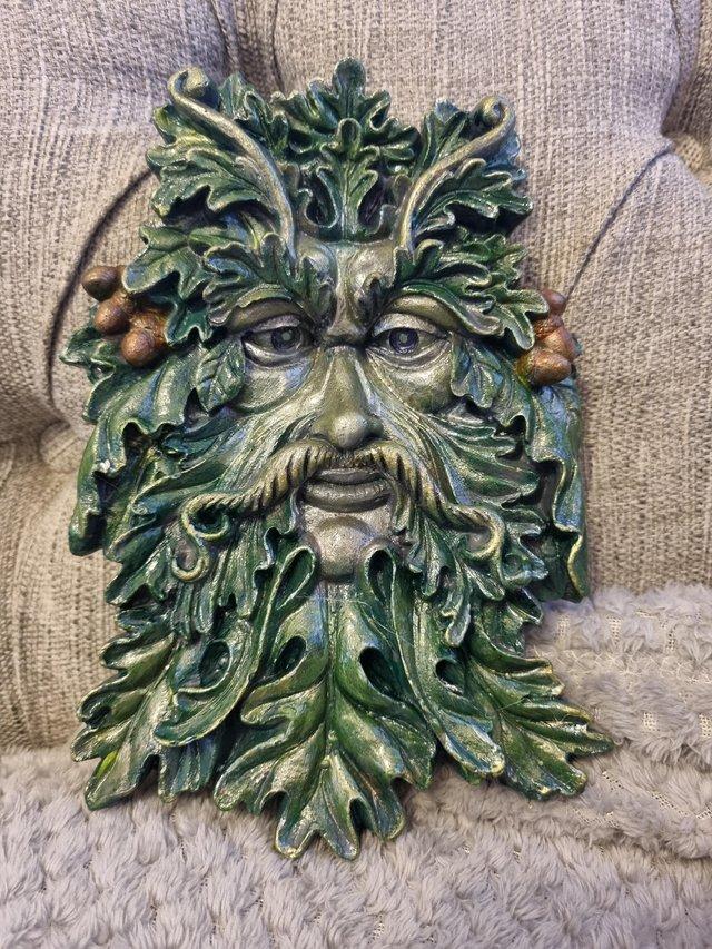 Preview of the first image of Hand made Greenman plaque.