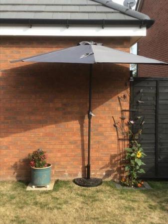 Image 3 of For Sale - Half Garden Umbrella & Half Cast Iron Base