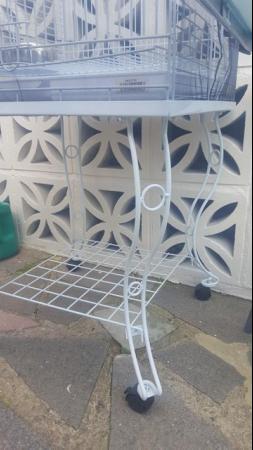 Image 10 of Large bird cage with stand , comes with perches , feeders