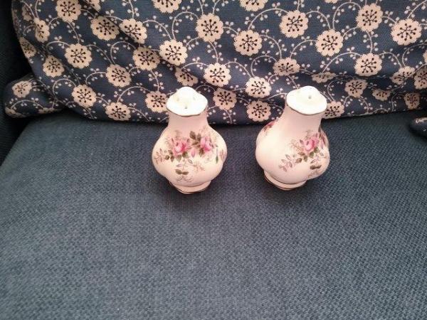 Image 1 of Royal Albert lavender rose salt and pepper pots