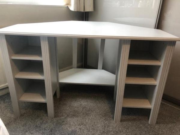 Image 1 of White corner desk or dressing table