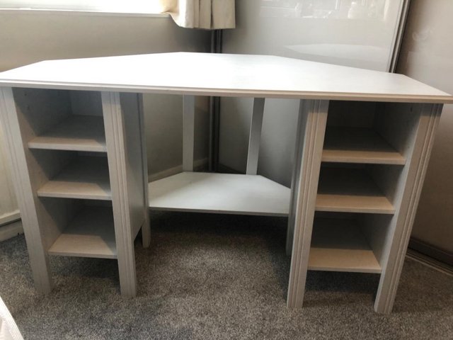 Preview of the first image of White corner desk or dressing table.