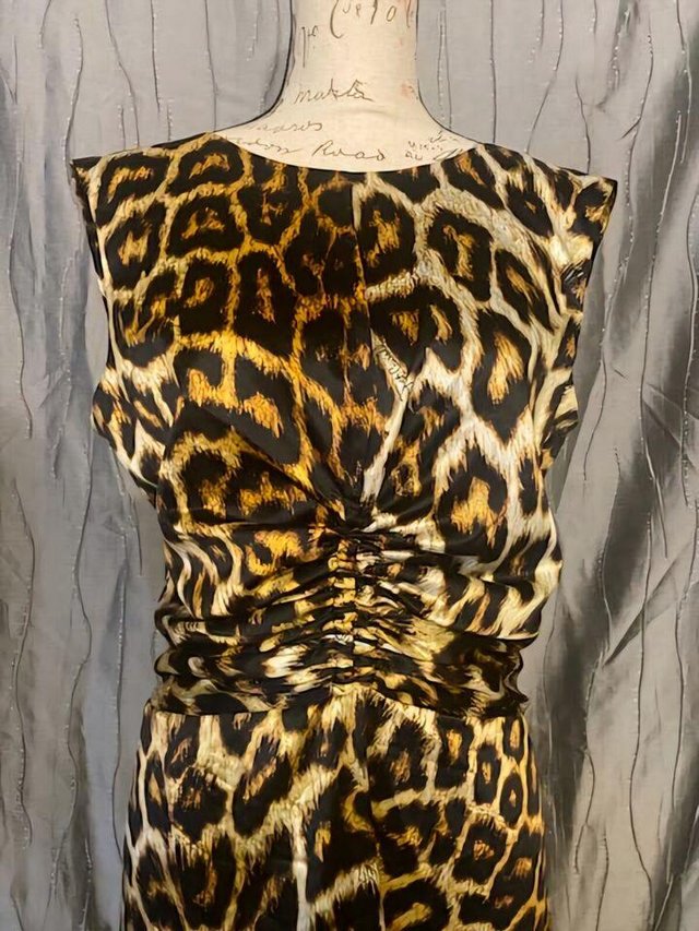 Preview of the first image of Vintage ROBERTO CAVALLI Dress Size 48 Stretch Sleeveless Mad.