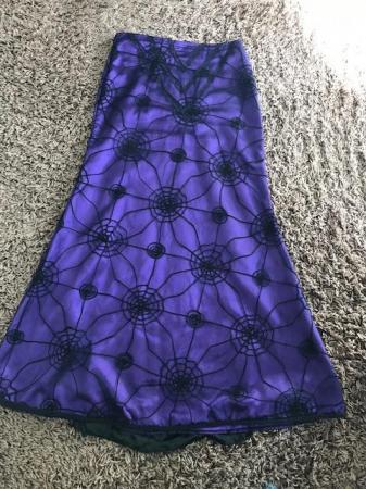 Image 1 of Purple Raven spiderweb long skirt