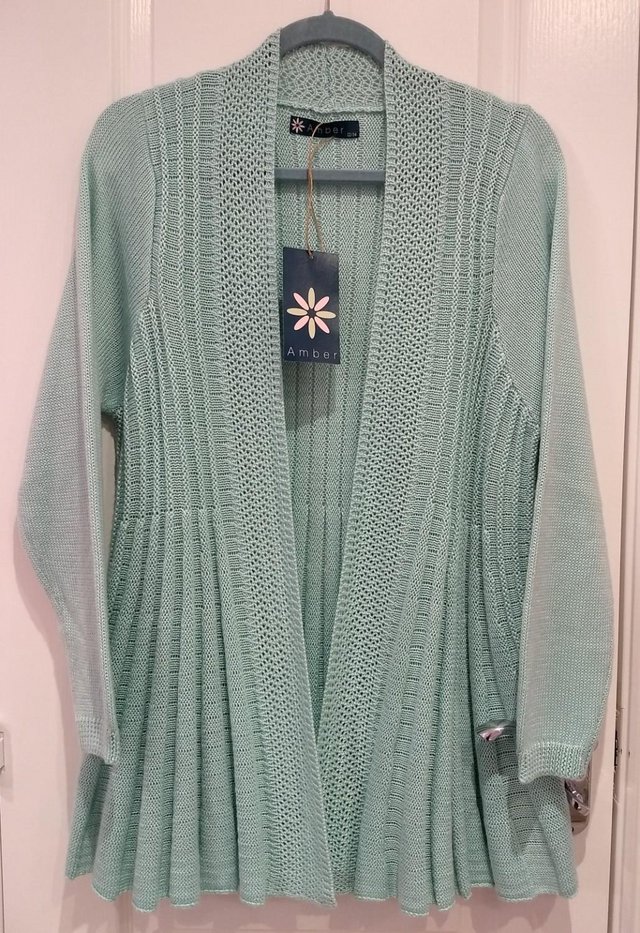 Preview of the first image of New with Tags Amber Cardigan Green 12-14 Collect or Post.
