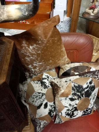 Image 1 of Cow hide cushions 15x15"
