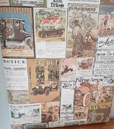 Image 3 of Vintage wallpaper, The Autocar, 3 rolls