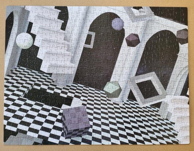Preview of the first image of 500 piece jigsaw called OPTICAL ILLUSIONS FLOATING ARCHITECT.