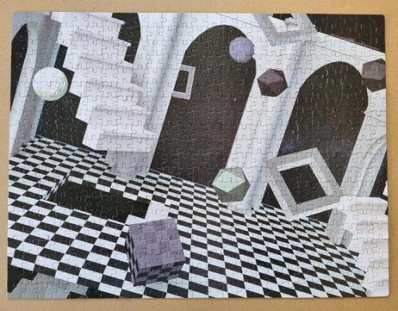 Image 1 of 500 piece jigsaw called OPTICAL ILLUSIONS FLOATING ARCHITECT