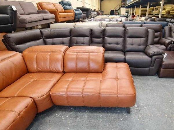 Image 10 of Packham Metz caramel leather electric recliner corner sofa