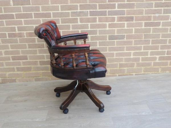 Image 6 of Dark Ox Blood Fully Buttoned Captains Chair (UK Delivery)