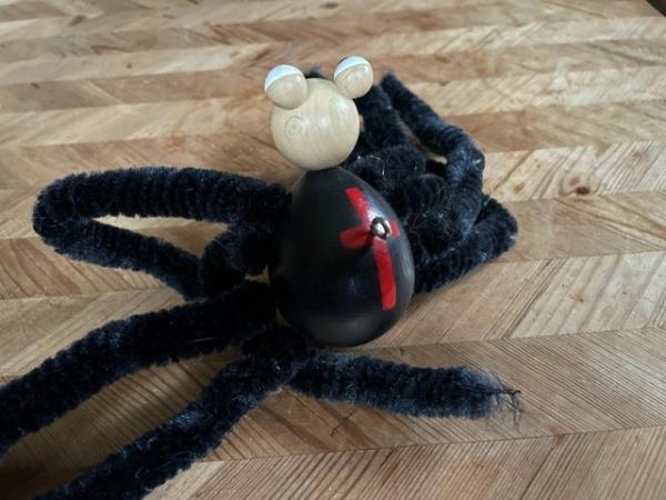 Image 3 of Wooden Spider Model Toy for hanging up.