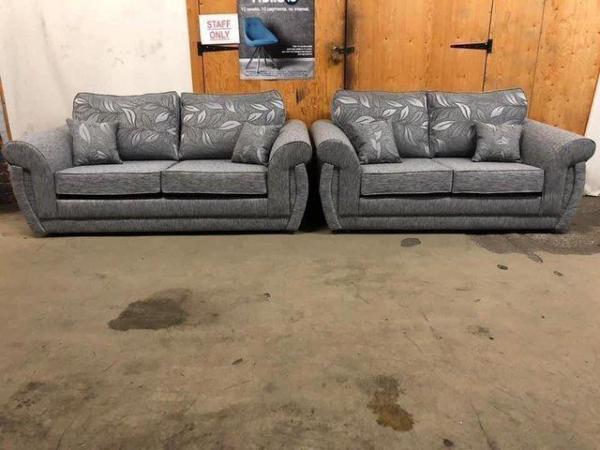Image 1 of Shannon 3&2 sofas in Dundee silver fabric