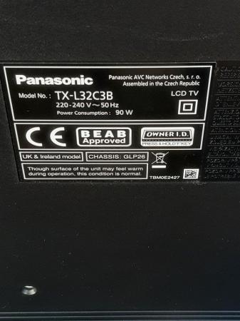 Image 1 of Panasonic 32" Viera TV Model TX L32C3B