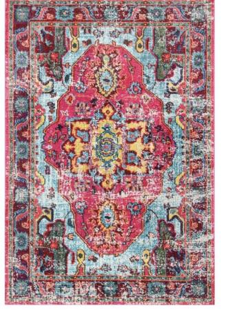 Image 1 of Loughlam Pink/Blue/Yellow Rug