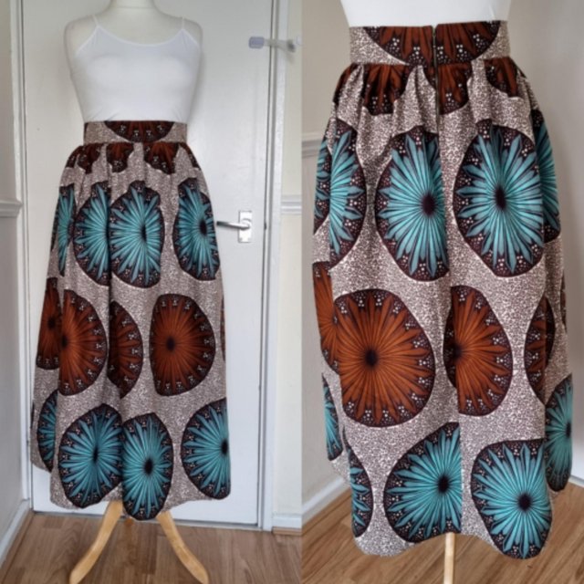 Preview of the first image of African Ankara Maxi Summer Skirt.
