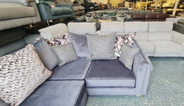 Image 2 of Titan corner sofa in Festival Steel/Grey Mix fabric