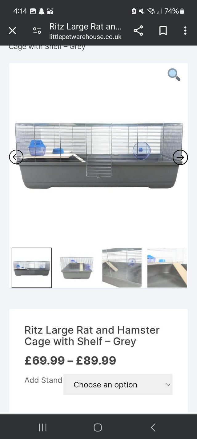 Preview of the first image of Two 100cm LARGE hamster cages.