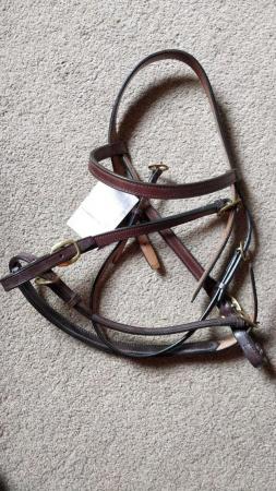 Image 5 of JEFFRIES HAVANA IN HAND SHOW BRIDLE 5/8" FULL NEW WITH TAG