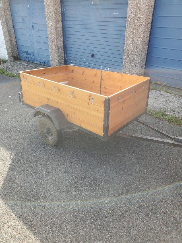 Preview of the first image of Wooden on Metal Frame Car Trailer.