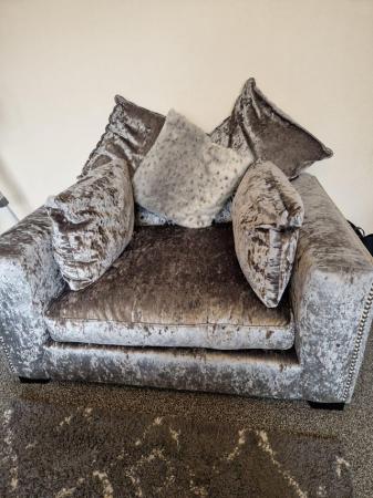 Image 2 of DFS Xara Crushed Velvet Cuddle Chair