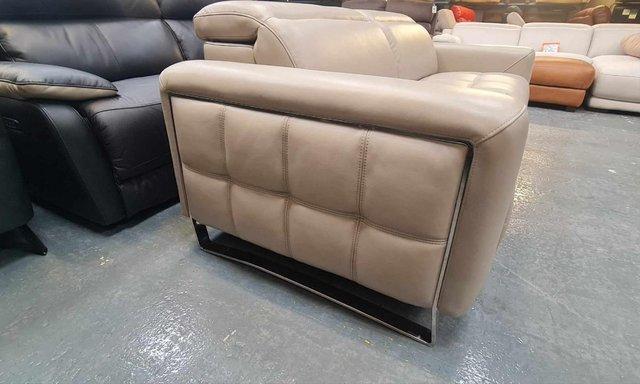Image 7 of Ex-display Marvella grey leather 3 seater sofa